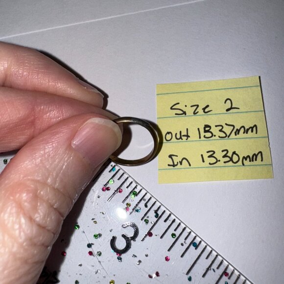 2.1mm Gold Filled Plain Band Ring, Size 2 - Picture 10 of 10